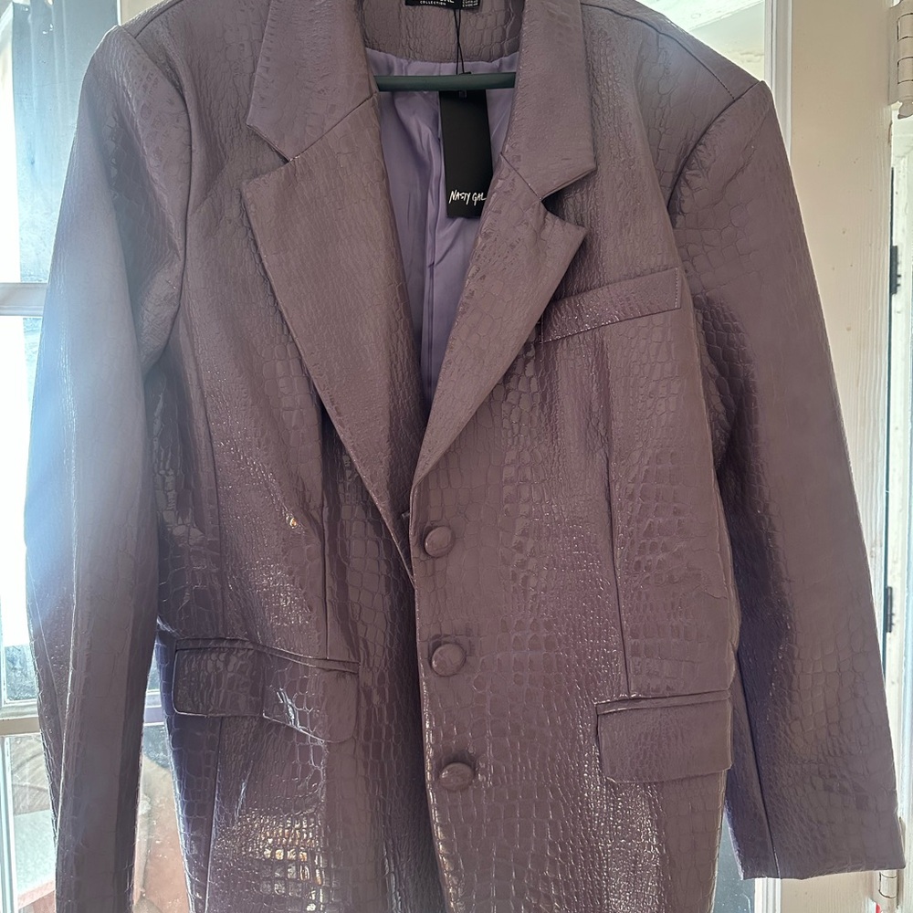 Nasty Gal Purple Blazer Structured Suit Jacket